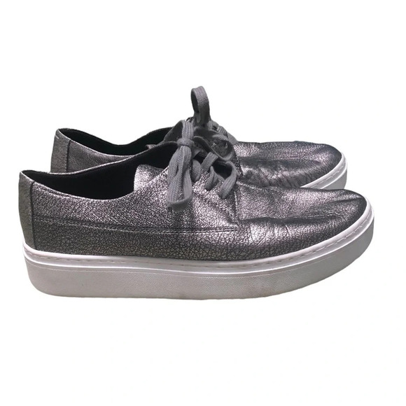 EILEEN FISHER GUNMETAL SNEAKERS - Picture 1 of 5